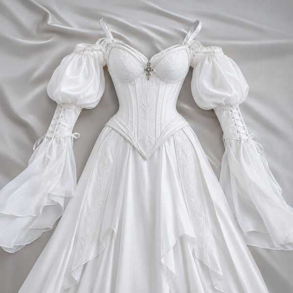 Elven Puff-Sleeve Corset Dress