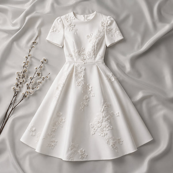 Blossom Embroidered A-Line Dress