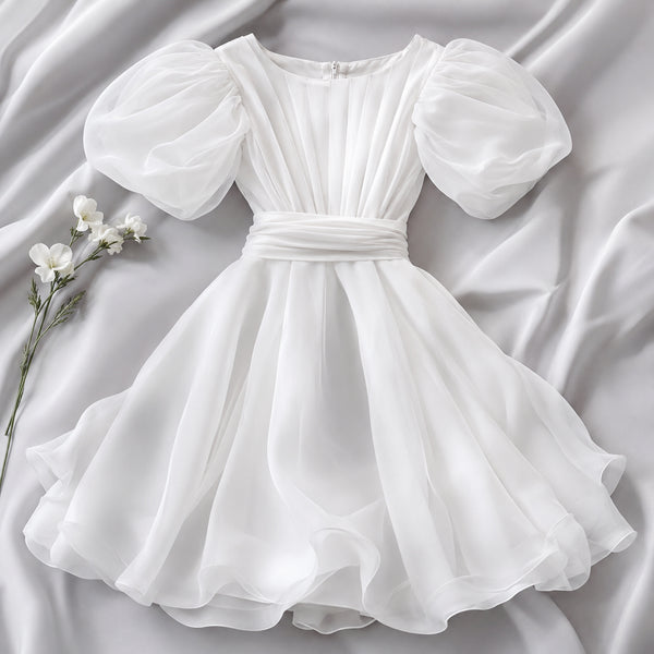 Divine Organza Puff Sleeve Dress